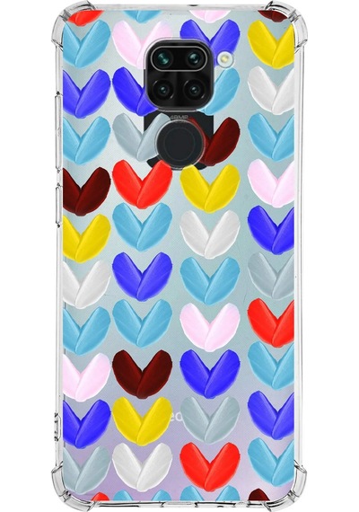 Prinrify Xiaomi Redmi Note 9 Uyumlu Water Color 1 Baskılı Şeffaf Köşe Korumalı Antişok Kılıf