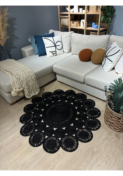 Mavaux Marguerite Trikot Papatya Model Kilim Siyah