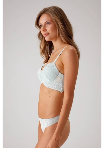 Pierre Cardin Dantelli Push Up Sütyen Takım Ekru