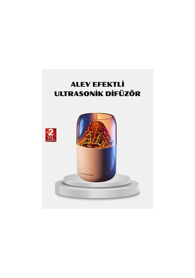 280ml Alev Işıklı Ultrasonik Hava Nemlendirici Sessiz Ve Usb Şarjlı Çok Renkli