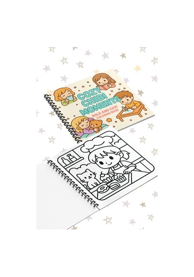 Cozy Anime Chibi Moments Bold And Easy 20x20 Cm Büyük Boyama Kitabı, Çocuklar Ve Yetişkinlere