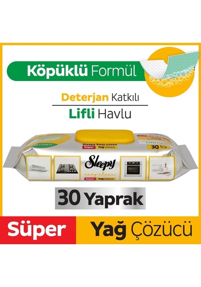 Sleepy Süper Yağ Çözücü Yüzey Temizlik Havlusu 30 Lu Diğer