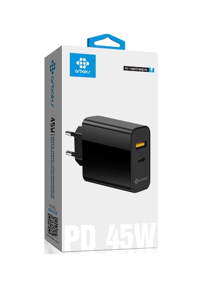 Pd 45w Pd + Usb Bentle Hızlı Şarj Cihazı Başlığı Arbaks Arb-016