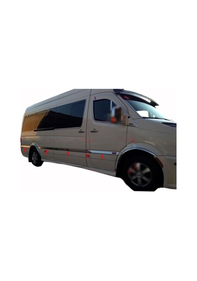 Vw Volkswagen Crafter Uyumlu Yan Kapı Çıtası 10 Parça Kısa Şasi 2006 Üzeri Paslanmaz Krom