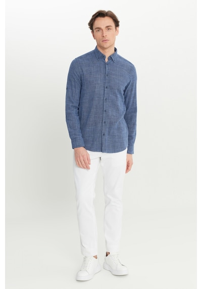 AC&Co / Altınyıldız Classics Erkek Lacı %100 Pamuk Flamlı Slim Fit Dar Kesim Düğmeli Yaka Armürlü Gömlek Lacı AC&Co / Altınyıldız Classics Erkek Lacı %100 Pamuk Flamlı Slim Fit Dar Kesim Düğmeli Yaka Armürlü Gömlek Lacı
