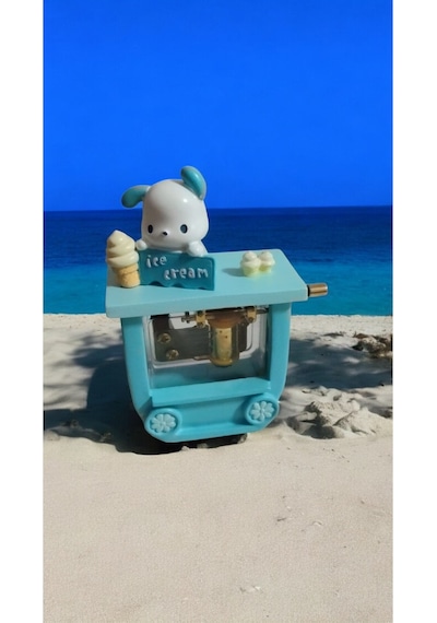 Cinnamoroll Pompompurin Kuromi Sevimli Dondurma Arabası Müzik Kutusu Mavi