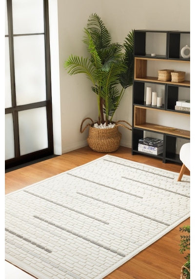 Kaşmir Halı 7/24 Sierra Leon Siyah 100X200 CM Salon Mutfak Halısı Yolluk Kilim