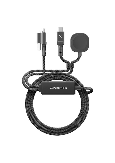 Thunder Pro 7x 100w Watch Serisi Akıllı Saat Wireless 4in1 Type-c Pd - Usb Şarj Kablosu 1.5m Siyah