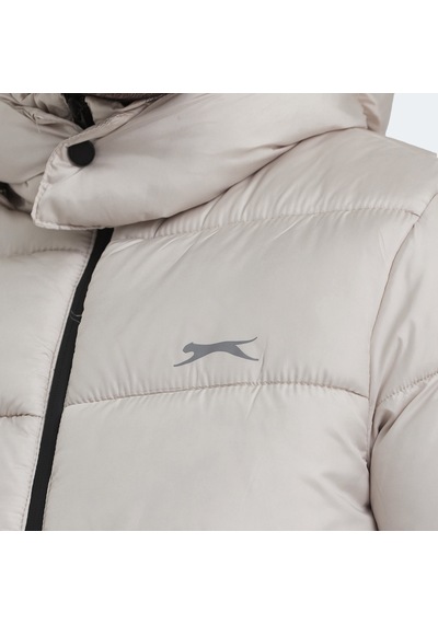 Slazenger GANEA IN Erkek Kapüşonlu Şişme Bej Mont & Kaban