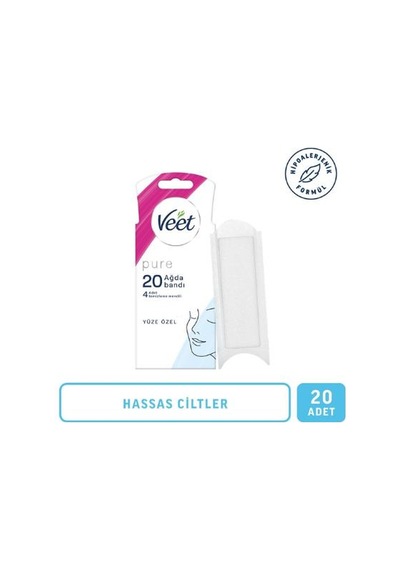Veet Pure Sir Ağda Bantları Yüze Özel 20 Li 16'li Paket