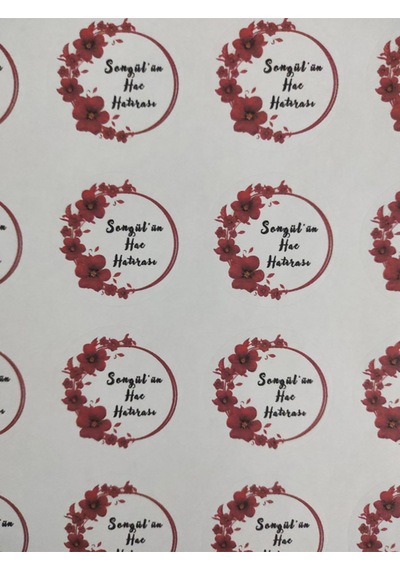 24 Adet 4 Cm Kişiye Özel Hac Hatırası Baskılı Mat Etiket Sticker-1