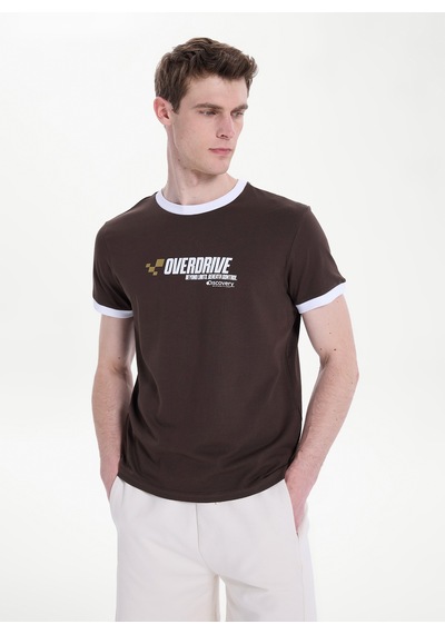 Discovery Expedition Kahve Pamuk Karışımlı T-shirt D6sm-tst3709