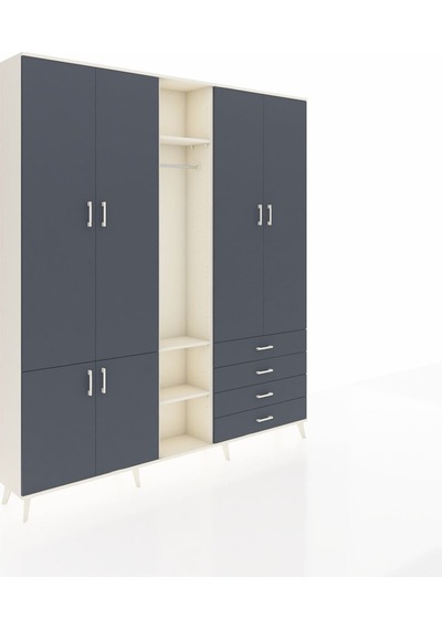 Arges Dolap 14 Raflı 4 Çekmeceli Tek Askılı 220x30x243 Aytaşı-antrasit/antrasit Antrasıt/antrasıt Arges Dolap 14 Raflı 4 Çekmeceli Tek Askılı 220x30x243 Aytaşı-antrasit/antrasit Antrasıt/antrasıt