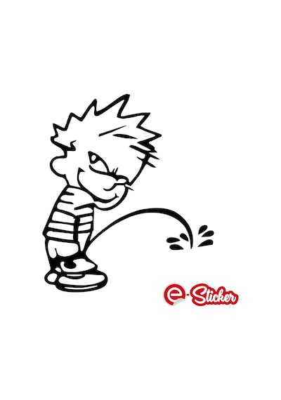 Işeyen Yaramaz Çocuk Depo Kapağı Sticker