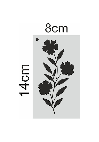 Kk Swords Stencil Tasarım F229, 20 Li Çiçek Stencil Set71 Duvar, Ahşap. Pasta V.b Dekoratif Boyama Şablonu