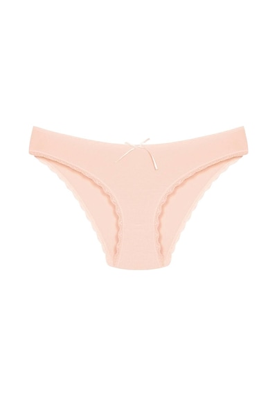 1101 Bikini Kadın T. Dantelli Külot Paketi 1101-v10-Pembe-Lila-Somon-Mint-Vizon Çok Renkli