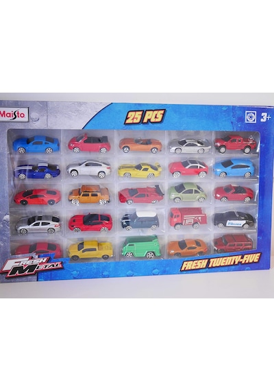Maisto Fresh Metal 25 Parça Oyuncak Araba Seti Açık Bej