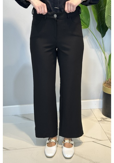 Lale Butik Bol Paça Pantolon 16134 Siyah