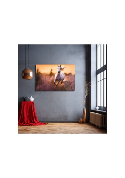 At Doğa Hayvanlar Üzerine Uv Cam Tablo Modern Sanat Tablosu Solmayan Canlı Renkler Ofis Ve Çalışma Odası Anlamlı Hediye Seçeneği