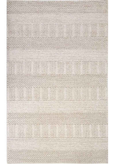 Eko Halı Jade J 352 Beige Naturel Kazak Örgü Desenli El Dokuma Örgü Halı Bej
