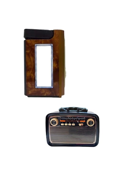 Astraltech Bluetooth Hoparlör Ahşap Görünümü Işıklı Vintage Radyo