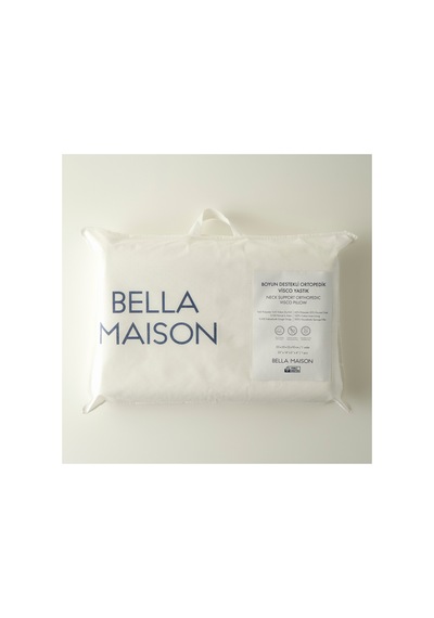 Bella Maison Boyun Destekli Ortopedik Visco Yastık Beyaz 55x35x12x10 Cm Beyaz