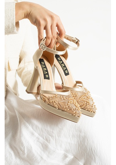 Dabab Shoes Pearly Ten Kadın Platformlu 11cm Topuklu İncili Bilekten Bantlı Abiye Gelin Düğün Ayakkabısı Dabab Shoes Pearly Ten Kadın Platformlu 11cm Topuklu İncili Bilekten Bantlı Abiye Gelin Düğün Ayakkabısı