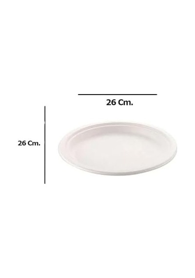 Roll-up Nature Ekolojik Karton Kağıt Tek Kullanımlık Tabak - 26 Cm. - 50 Adetlik 1 Paket Açık