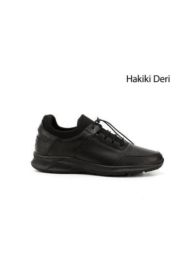 Gönderi(R) Erkek Siyah Bağcıklı Hakiki Deri Comfort Sneaker Ddma73542198 Siyah