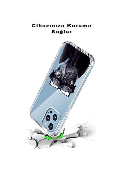 Huawei P20 Pro İle Uyumlu 1mm Slim Fit Köpek 3 050f Baskılı Şeffaf Kılıf
