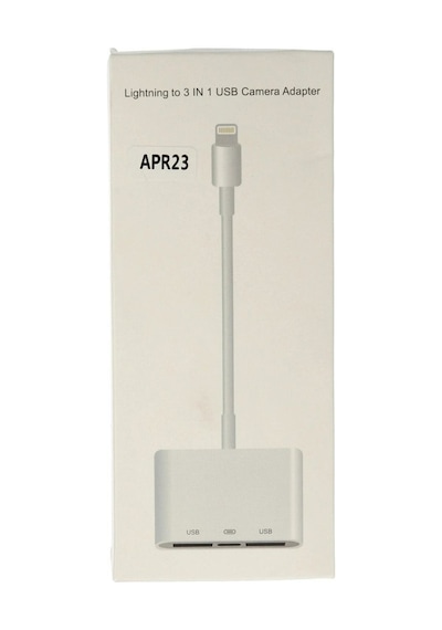 Apr23 Apple iPhone  Uyumlu  Otg 3in1 - Beyaz Diğer