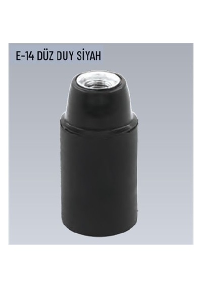 100 Adet E14 Düz Siyah İtalyan Duy