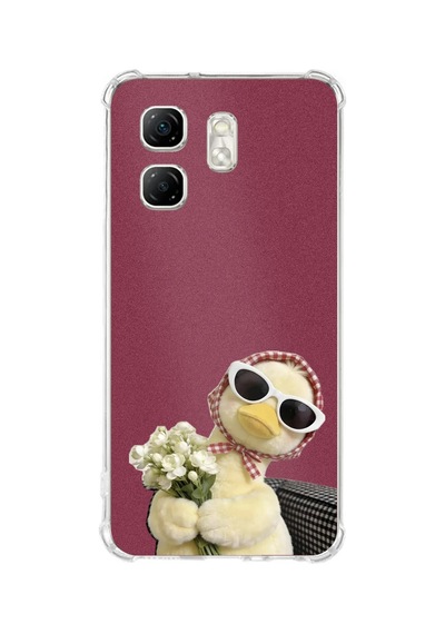 Infinix Hot 50i - Smart 9 Uyumlu Çiçekli Ördek Baskılı Silikon Kılıf