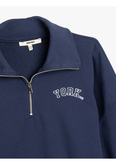 Koton Üç İplik Uzun Kollu Dik Yaka Yarım Fermuarlı Sweatshirt Lacivert 5sak10175ek Lacivert Koton Üç İplik Uzun Kollu Dik Yaka Yarım Fermuarlı Sweatshirt Lacivert 5sak10175ek Lacivert