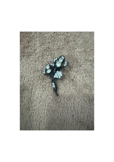 Siyahçiçekli Bijuteri Broş Gümüş - Altın 02753486