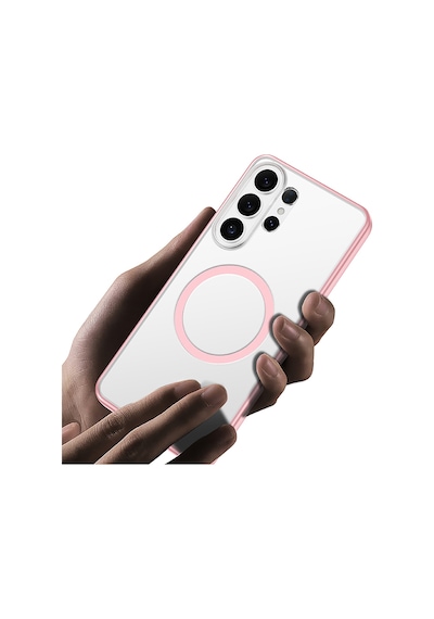Galaxy S26 Ultra Uyumlu Kılıf M-safe Şarj Özellikli Mat Arka Yüzey Wlons Lola Kapak Pembe Pembe