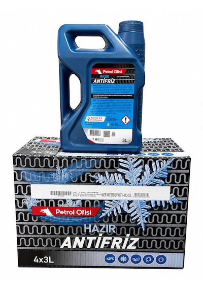Petrol Ofisi Hazır Antifriz 3 Lt X 4 Adet 8.ay 2026 Üretim Yeşil