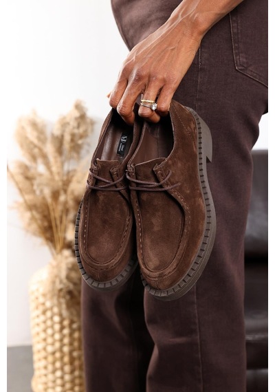 5in1Canpolat Kahverengi Bağcıklı Loafer 20467