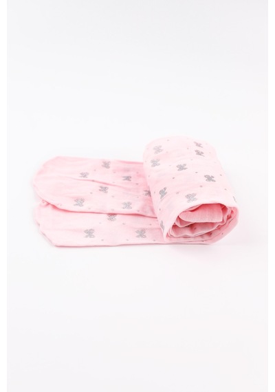 Le Mabelle Pembe Simli Fiyonk Detaylı Kız Çocuk Muz Külotlu Çorap Pembe