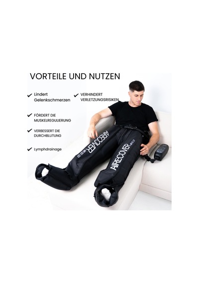 Airecover Ev Pressoterapi Pantolonu Yorgun Bacaklar İçin Kablosuz Masaj Dolaşımı Ve Lenfatik Drenaj 6 Kamera 4 Mod 30-250mmhg Otonomi 3h