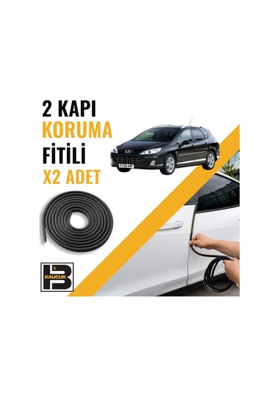 Peugeot 407 Station Wagon Kapı Koruma Fitili-iki Kapı-siyah-bm1240