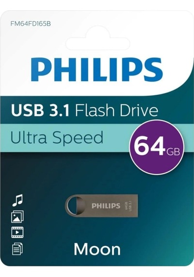 Phılıps Fm64fd165b, 64gb, Usb 3.1, Moon, Uzay Grisi, Flash Disk