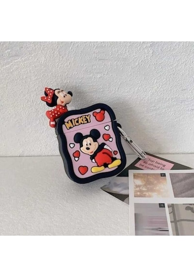 Apple Uyumlu iPhone 3. Nesil  Koruyucu Bluetooth Kulaklık Kılıfı Mickey Mouse Figürlü Mickey Airpods 3. Nesil