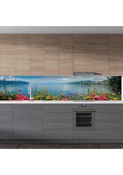 Tezgah Arası Folyo Kaplama Folyosu Cenevre Gölü 60x300 Cm Diğer