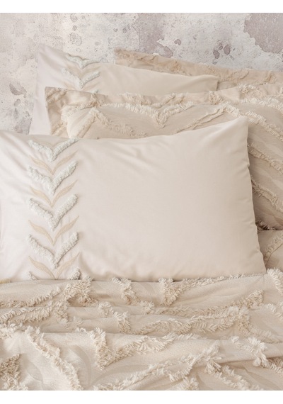 Cotton Box Limi Çift Kişilik Yatak Örtülü Nevresim Takımı Crimp Bej Bej