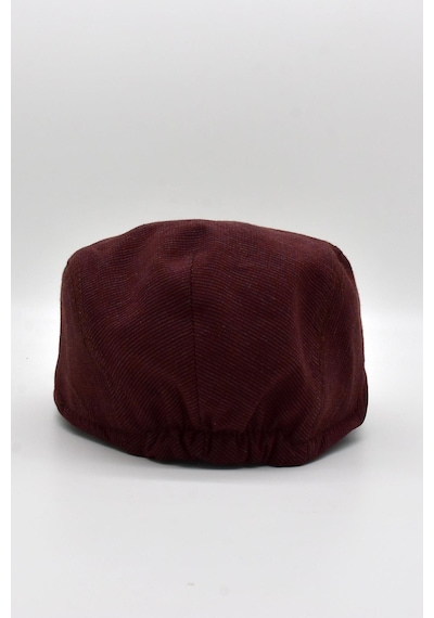 Külah Erkek Dokulu London Kasket Bordo Flat Cap Şapka - Standart Bordo