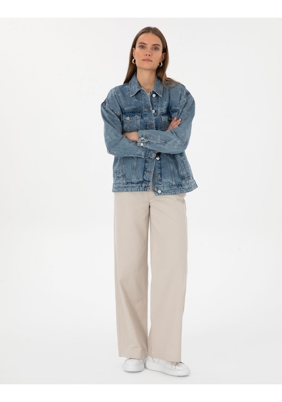 Pierre Cardin Kadın Açık Mavi Ceket Denim 50308527-vr003 Açık Mavi