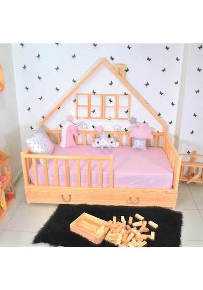 Markaawm Markaawm Montessori Çocuk Yatak Çekmeceli 90X190 Karyola Yağmur Akçaağaç