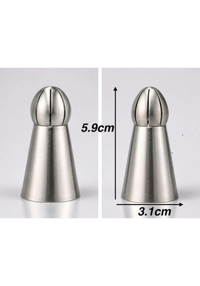 5'li Profesyonel Rus Top Duy Ucu Seti 5.9 Cm Büyük Boy Paslanmaz Çelik Krema Sıkma Ve Fırfır Uçlar Çok Renkli