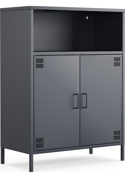 Pera Metal Dolap 2 Kapılı, Açık Raflı 80,50 X 40 X 109,50 Cm - 9 Renk Seçeneği Bulunmaktadır Ral 7016 Antrasit